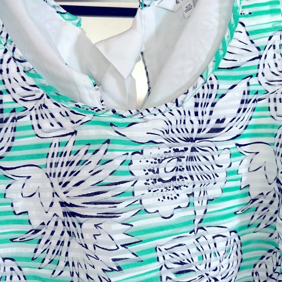 NWT Crown & Ivy beautiful XS green and white print dress - Picture 3 of 11